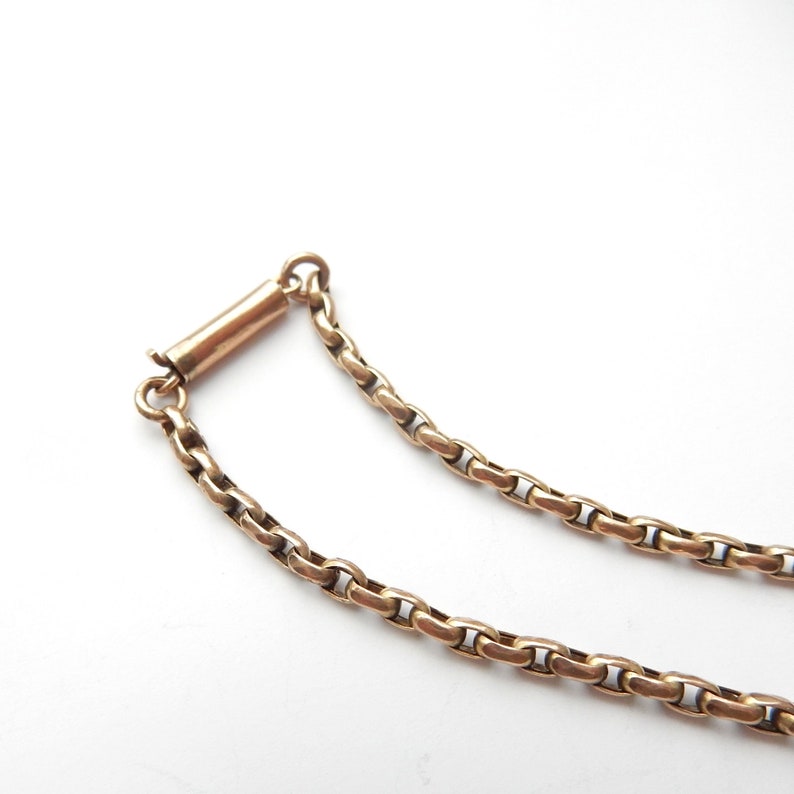 Antique 9ct Gold Barrel Clasp Chain 17" (5.9grams)