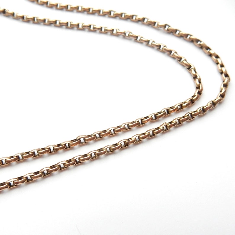 Antique 9ct Gold Barrel Clasp Chain 17" (5.9grams)