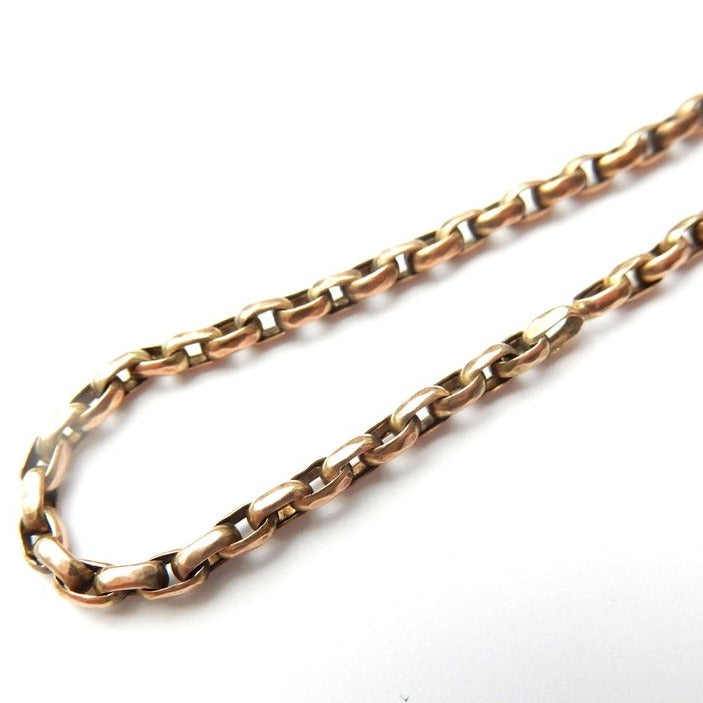 Antique 9ct Gold Barrel Clasp Chain 17" (5.9grams)