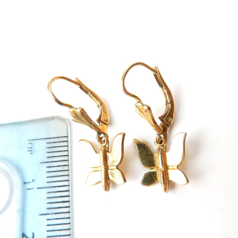 Vintage Rolled Gold Butterfly Earrings