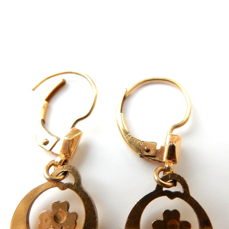 Vintage 14ct Rolled Gold Three Leaf Clover Earrings K&L Jewellery