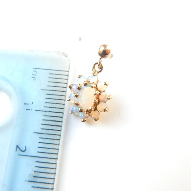 Vintage 9ct Gold Opal Drop Earrings