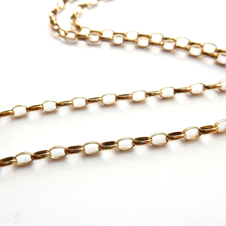 Vintage 9ct Gold Belcher Link Chain Necklace 21" 7.9grams