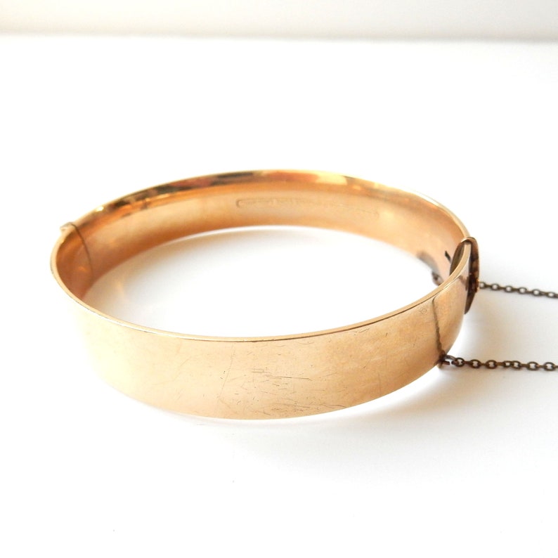 Vintage 9ct Rolled Gold & Bronze Bracelet Bangle