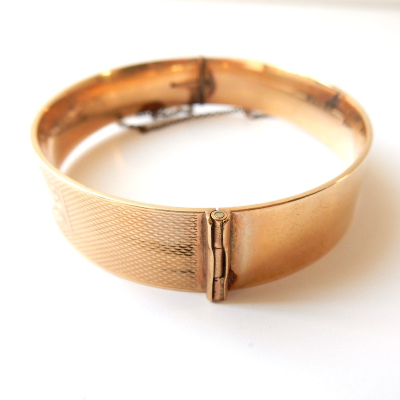 Vintage 9ct Rolled Gold & Bronze Bracelet Bangle