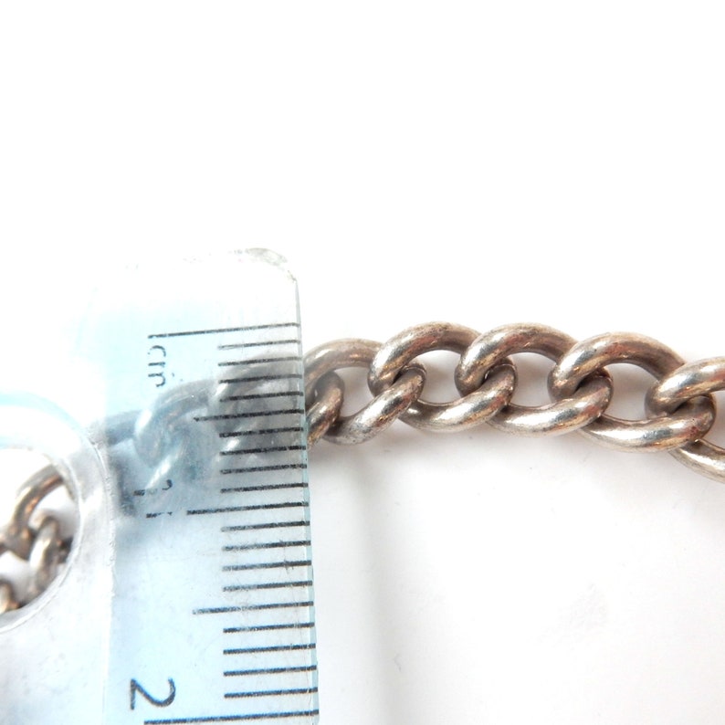 Vintage Sterling Silver Curb Link Bracelet Padlock Heart Catch (18.4grams)