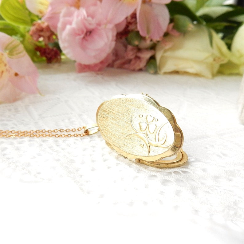Vintage 14ct Rolled Gold Photo Locket with Chain K&L Jewellery
