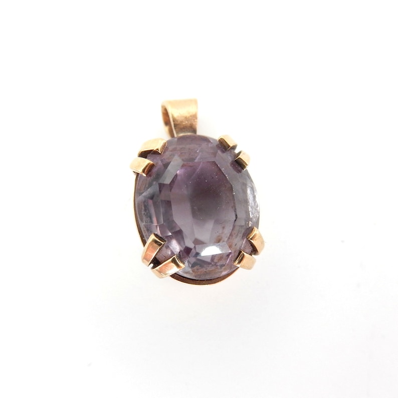 Vintage 9ct Gold Amethyst Pendant