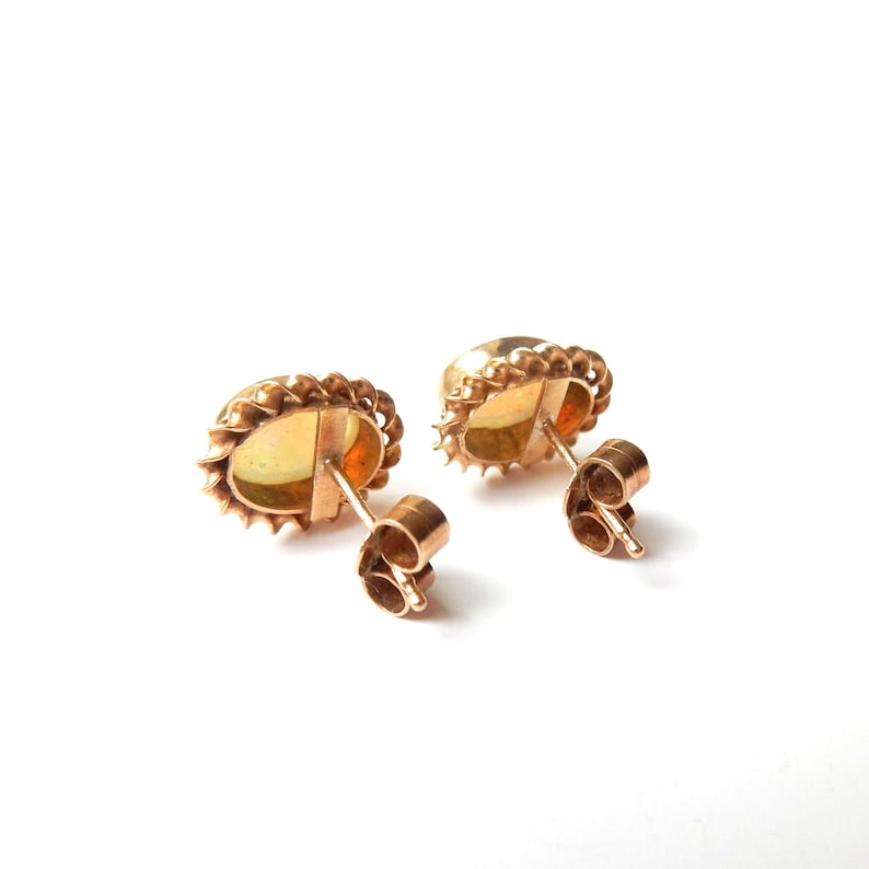 Vintage 9ct Gold Opal Earrings