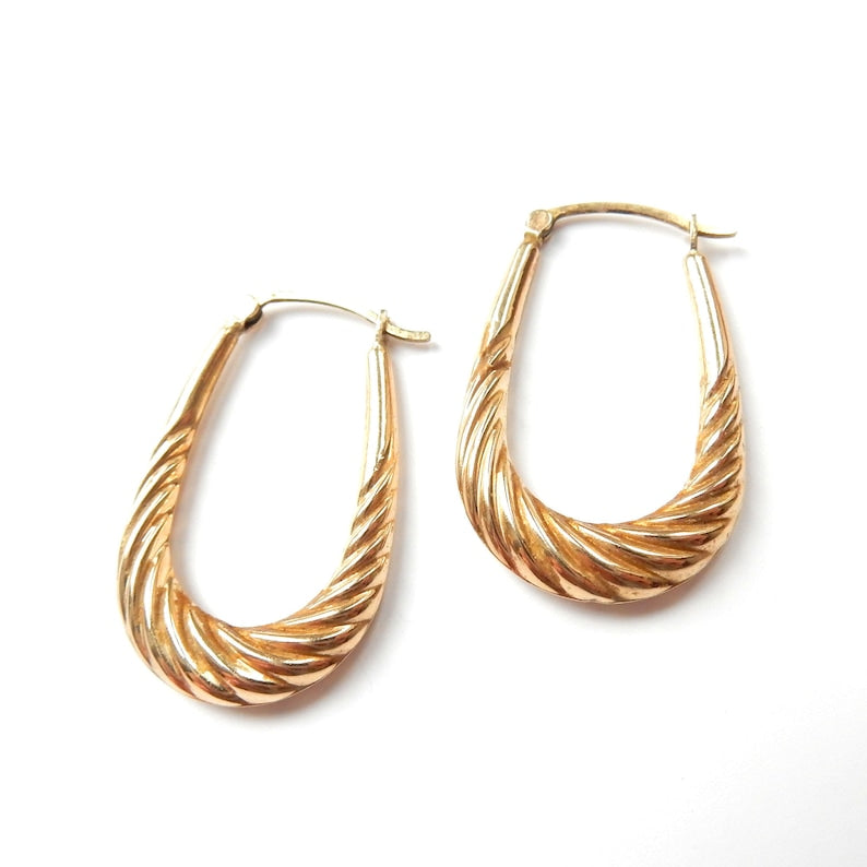 Vintage 9ct Gold Creole Earrings