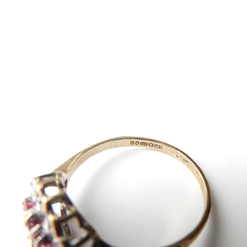 Antique 9ct Gold Ruby & Diamond Ring US Size 5 3/4 UK M