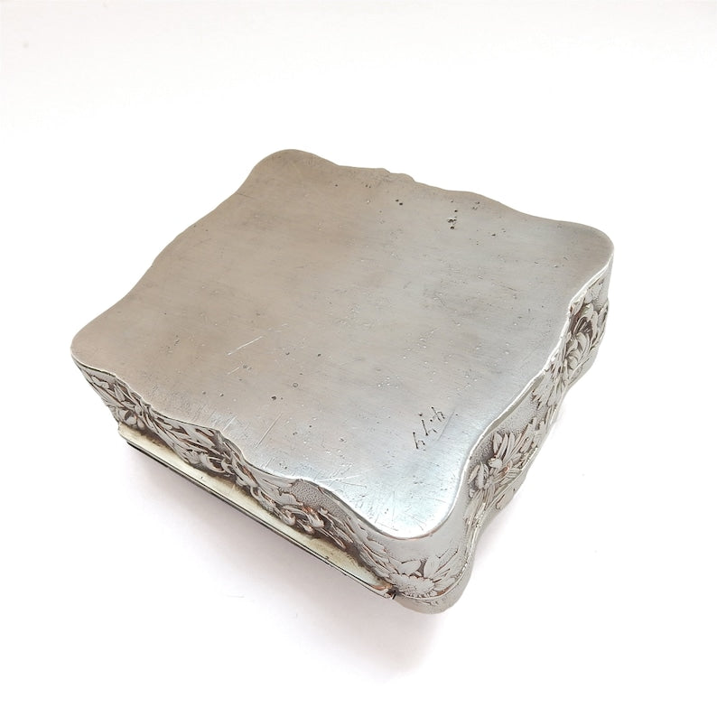 Antique Silverplated Repousee Multi Ring Jewellery Keepsake Box