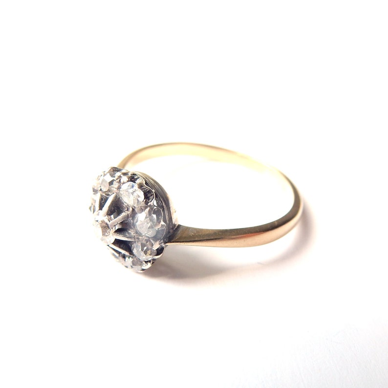 Edwardian 18ct Gold Diamond Cluster Ring