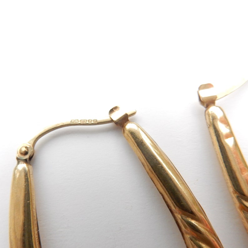 Vintage 9ct Gold Creole Hoop Earrings