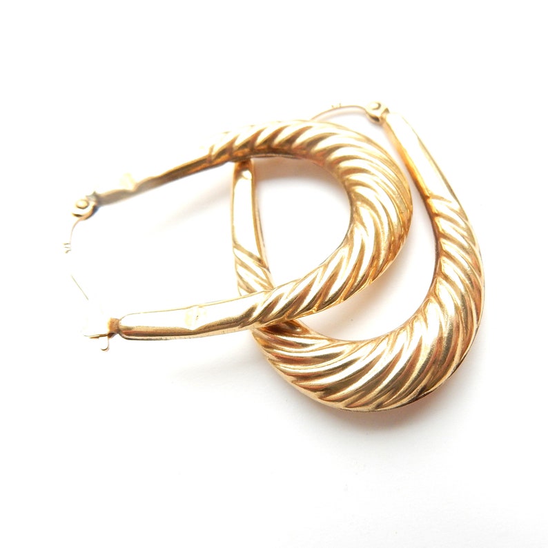 Vintage 9ct Gold Creole Hoop Earrings