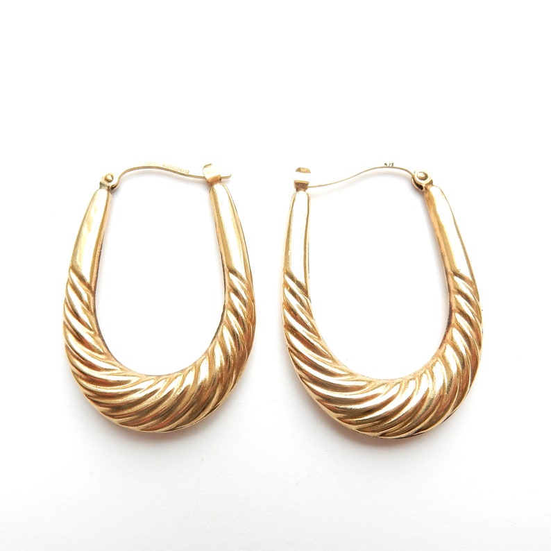 Vintage 9ct Gold Creole Hoop Earrings