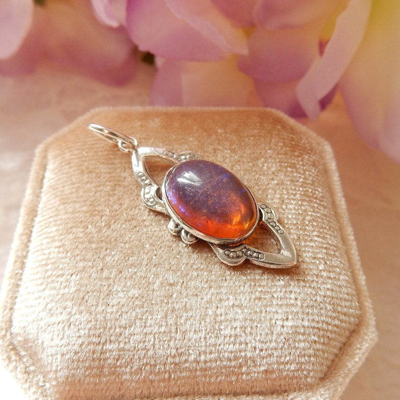 Antique Sterling Silver Dragons Breath Pendant