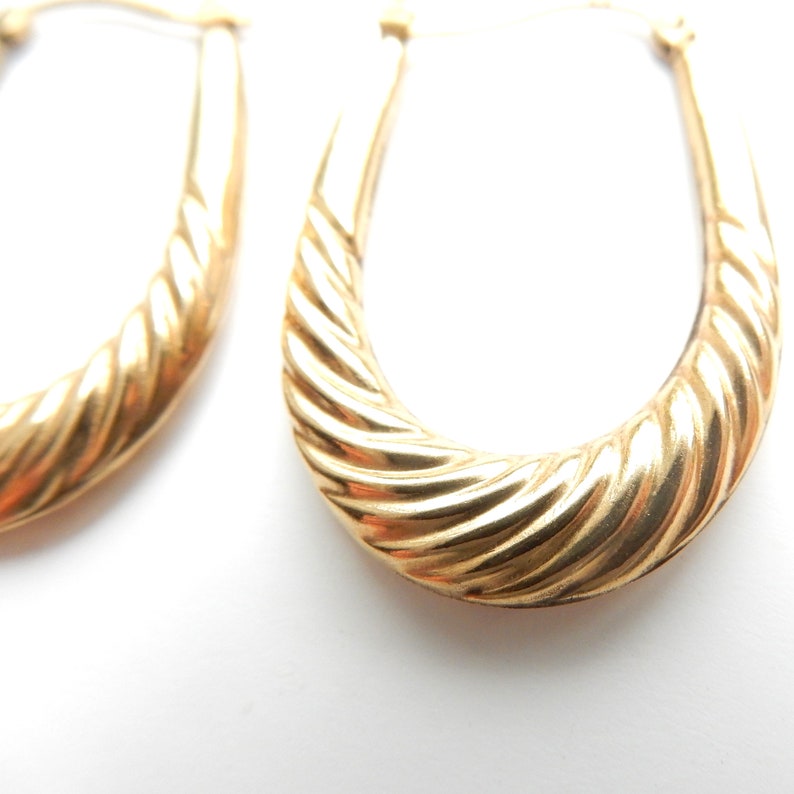 Vintage 9ct Gold Creole Hoop Earrings