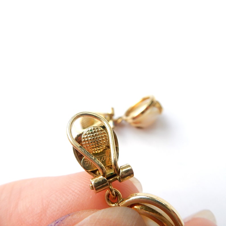 Vintage 14ct Rolled Gold Pearl Clip on Earrings