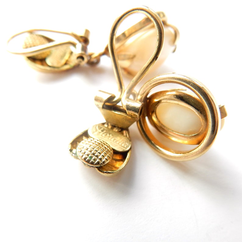 Vintage 14ct Rolled Gold Pearl Clip on Earrings