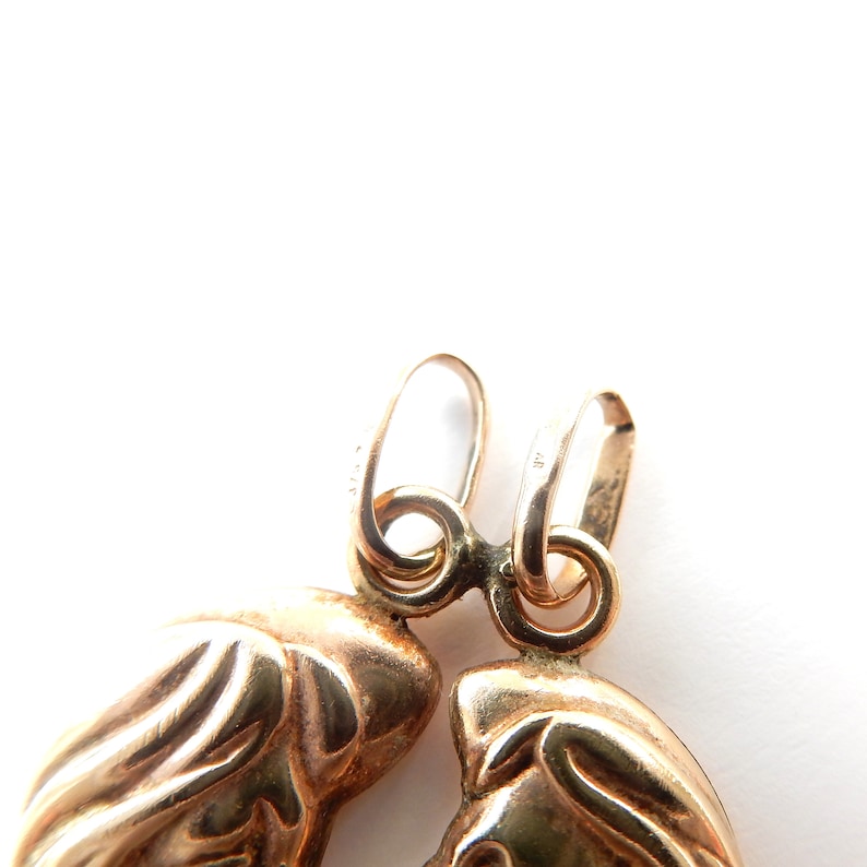 Unique 9ct Gold Lovers Break Apart Heart Pendant Charm