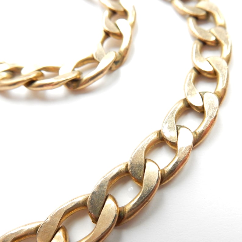 Chunky Vintage 14ct Gold Filled Curb Chain 22inches