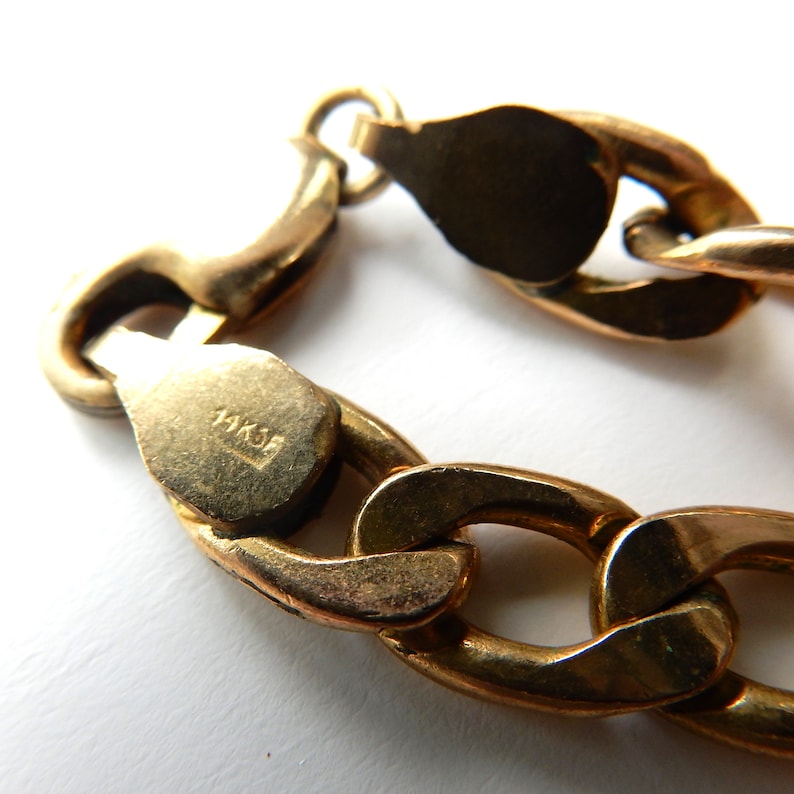 Chunky Vintage 14ct Gold Filled Curb Chain 22inches