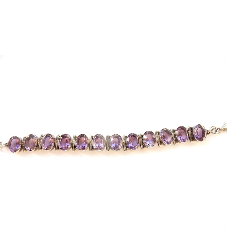 Vintage Sterling Silver Amethyst Bracelet
