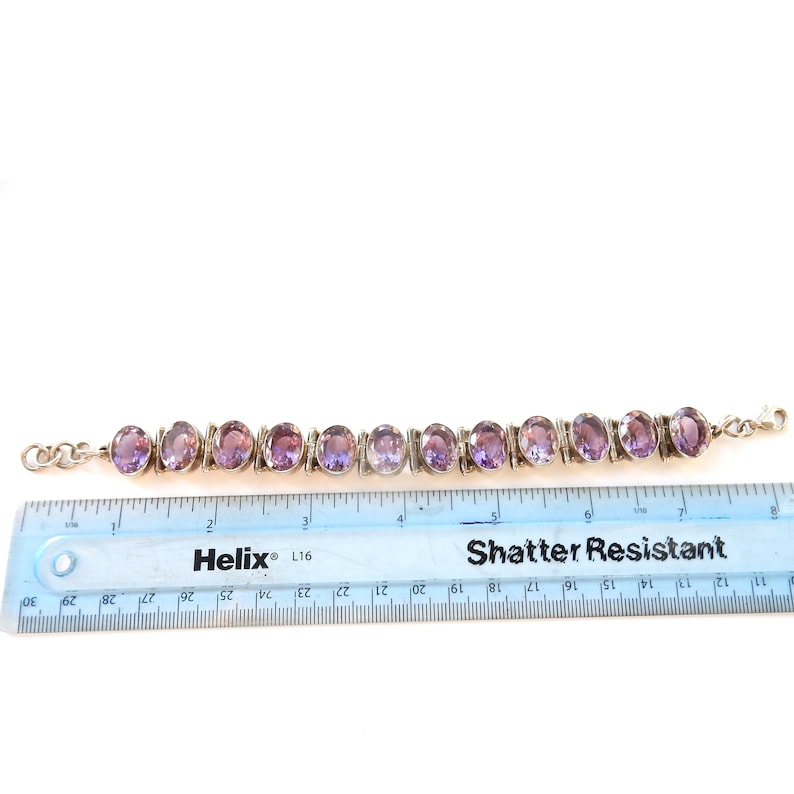 Vintage Sterling Silver Amethyst Bracelet