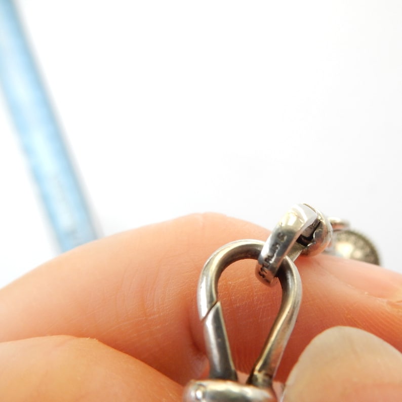 Antique Solid Silver Watch Chain Bracelet with Dog Clip