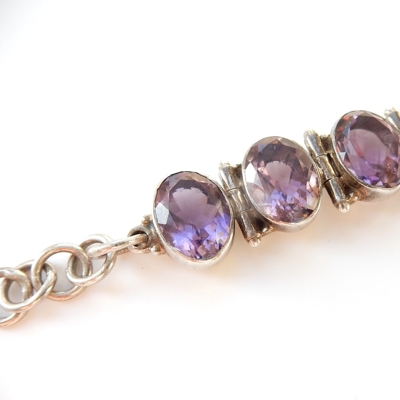 Vintage Sterling Silver Amethyst Bracelet