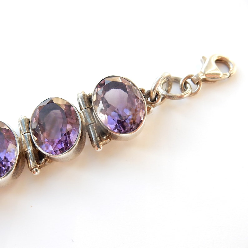 Vintage Sterling Silver Amethyst Bracelet