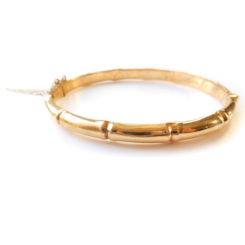 Vintage Rolled Gold Bamboo Bracelet Bangle