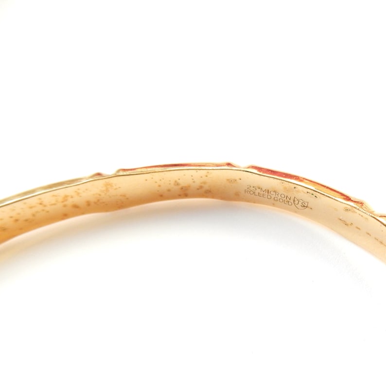 Vintage Rolled Gold Bamboo Bracelet Bangle