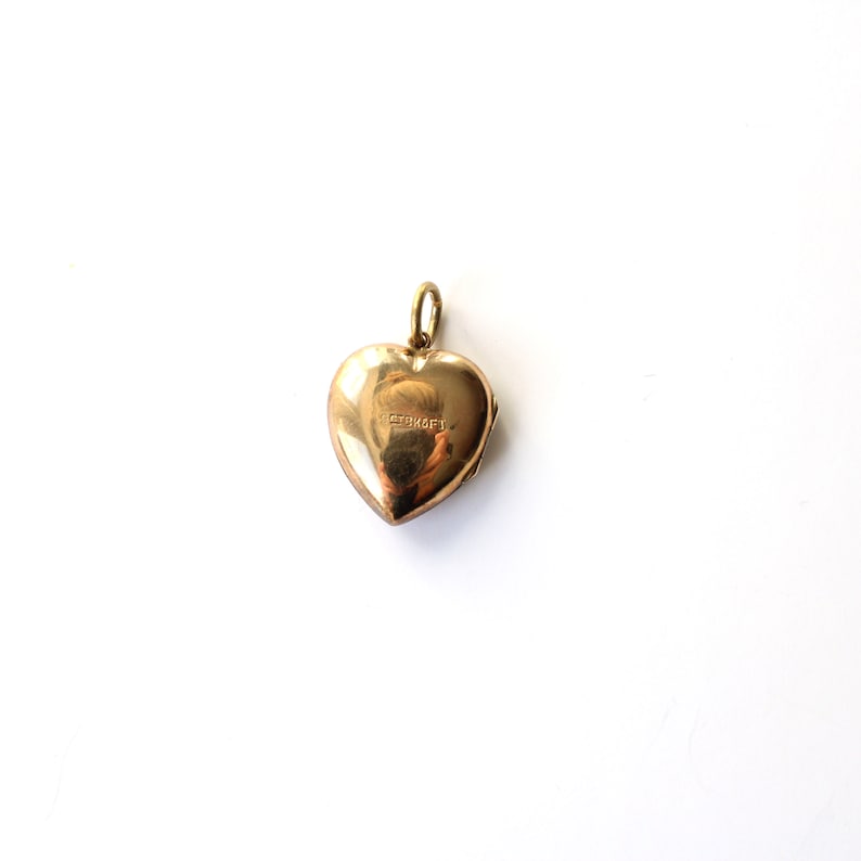 Antique 9ct Gold Back & Front Shell Inital G Locket