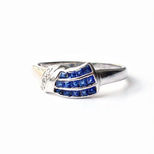 18ct White Gold Sapphire & Diamond Ring