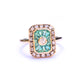 9ct Gold Emerald & Diamond Panel Ring