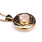 Heavy Vintage 9ct Gold Celtic Locket with Pearl Panel & Belcher Chain