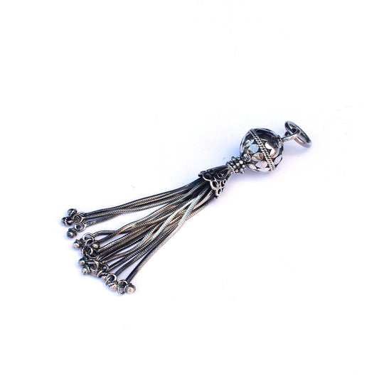 Vintage Sterling Silver Tassel Fob Pendant