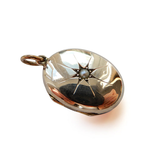 Antique 9ct Gold Seed Pearl Locket