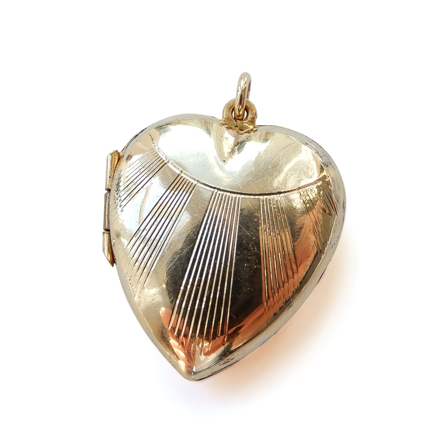 Vintage 9ct Gold on Silver Sunburst Heart Locket