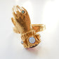 Victorian Style Opal & Garnet Figa Hand Ring