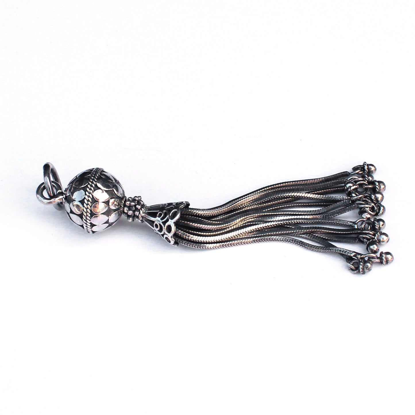 Vintage Sterling Silver Tassel Fob Pendant