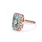9ct Gold Emerald & Diamond Panel Ring