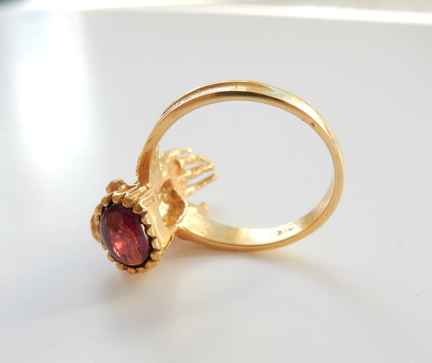 Victorian Style Opal & Garnet Figa Hand Ring