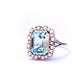 Impressive 9ct Gold Topaz Pearl Halo Ring