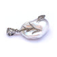 Sterling Silver Diamond Snake encrusted Baroque Pearl Pendant