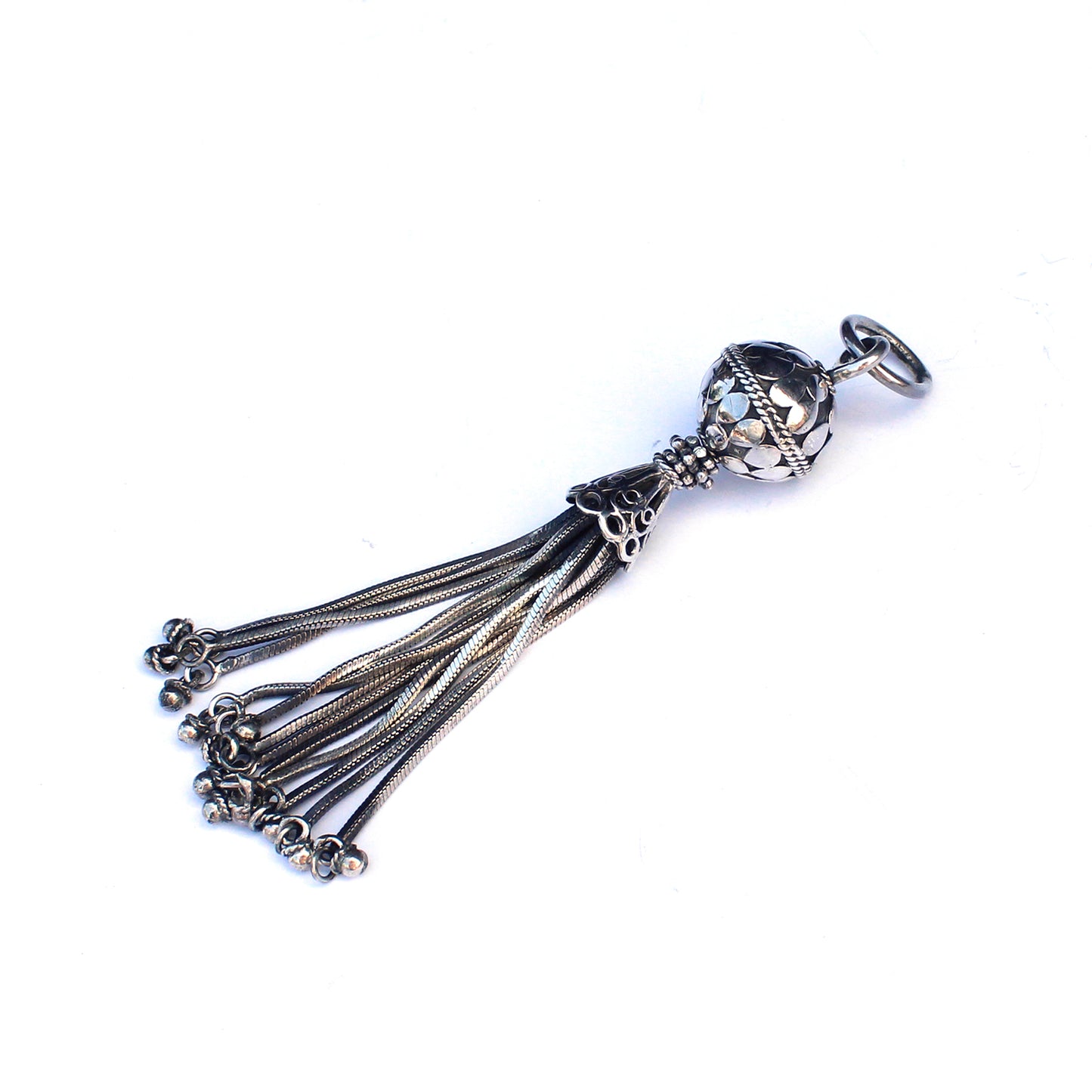 Vintage Sterling Silver Tassel Fob Pendant