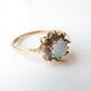 Pretty Vintage 9ct Gold Opal & Garnet Daisy Ring