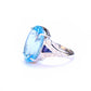 9ct White Gold Topaz Sapphire & Diamond Cocktail Ring